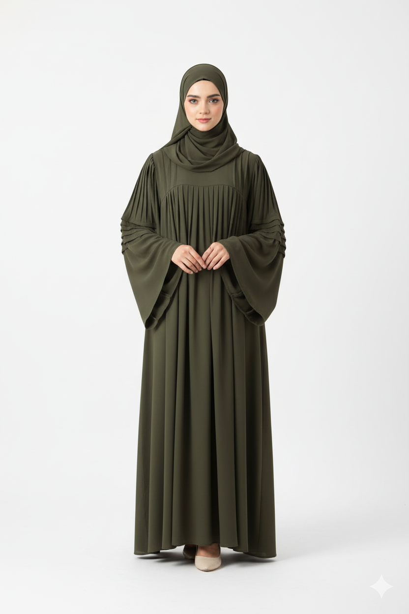 Yaz sezonu için uygun Dalal elbisesi. Renk: Haki.