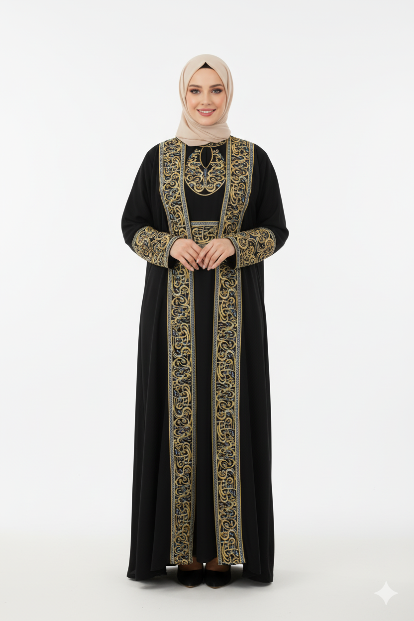 Kenz el işlemeli set (siyah) 1655