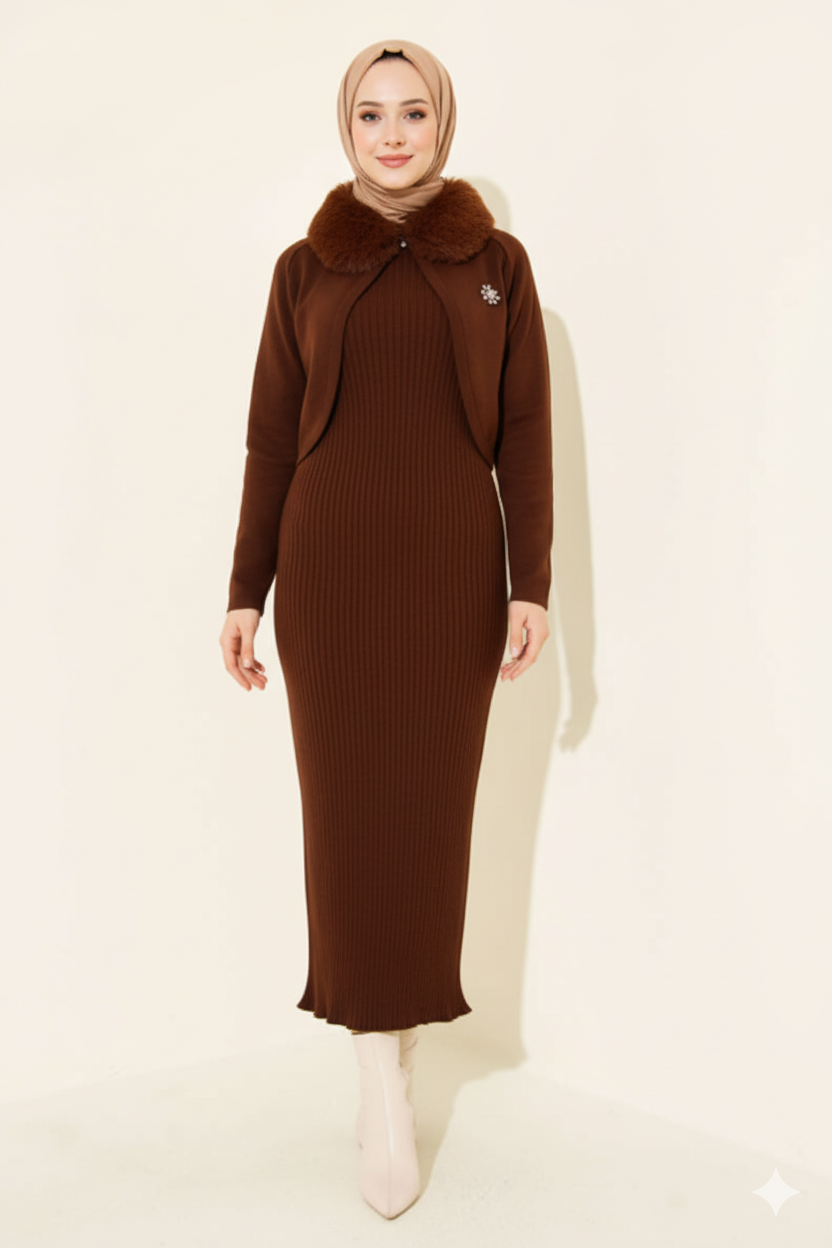 Ilayda Triko Takımı (Kahverengi)