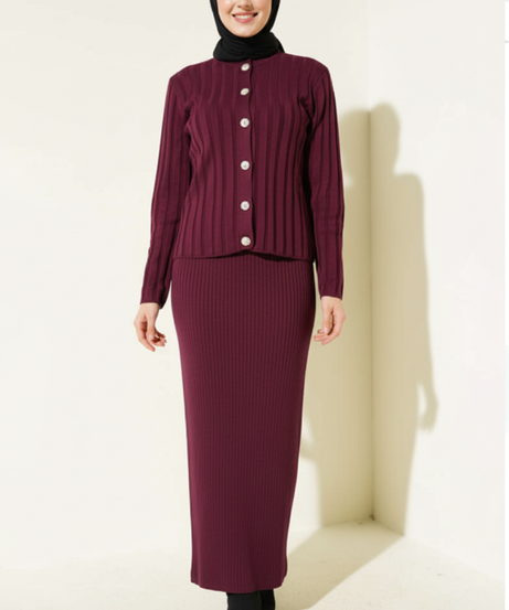 Nazli Triko Takımı (Bordo)