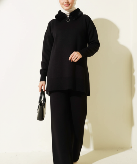 Defne Triko Takımı (Siyah)