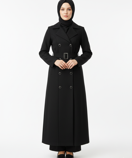 Şirin Resmî Yazlık Mantosu – Siyah Renk
