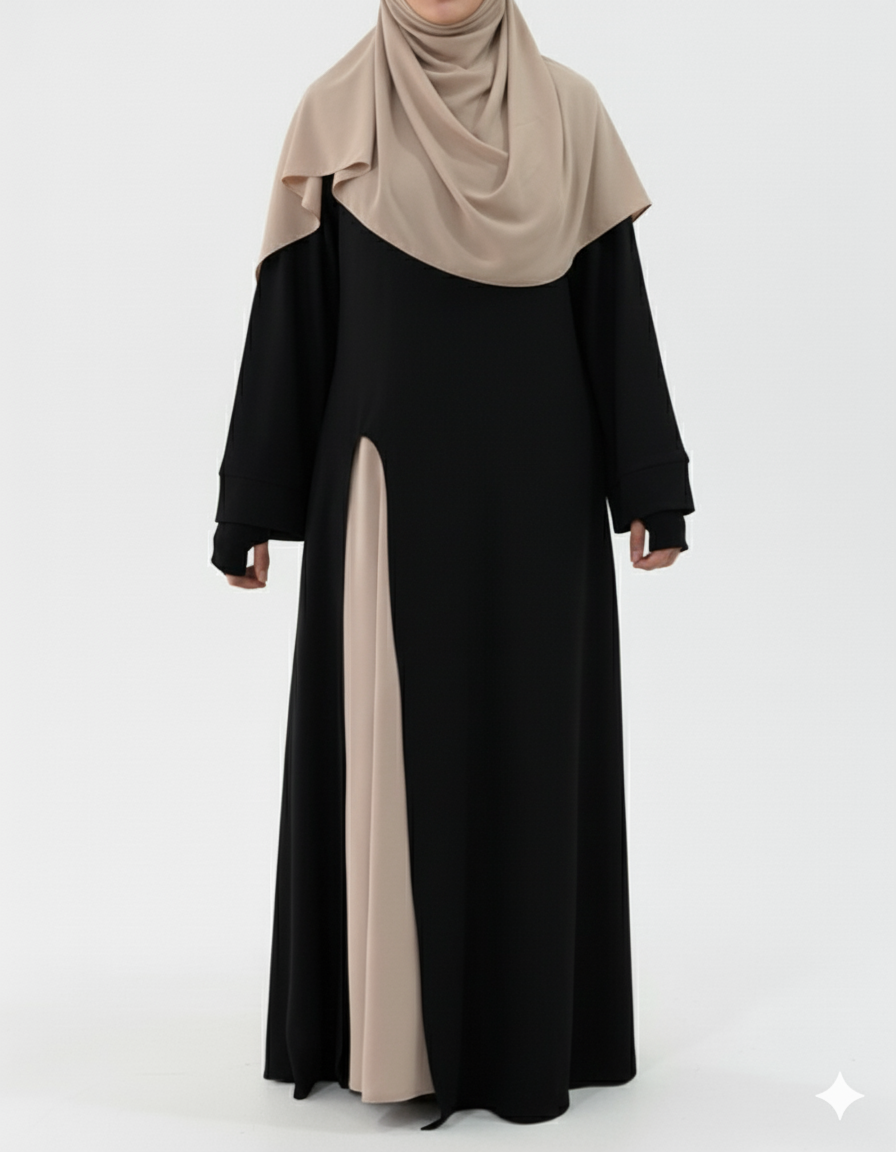 Vakar Abaya Takımı (siyah ve bej)