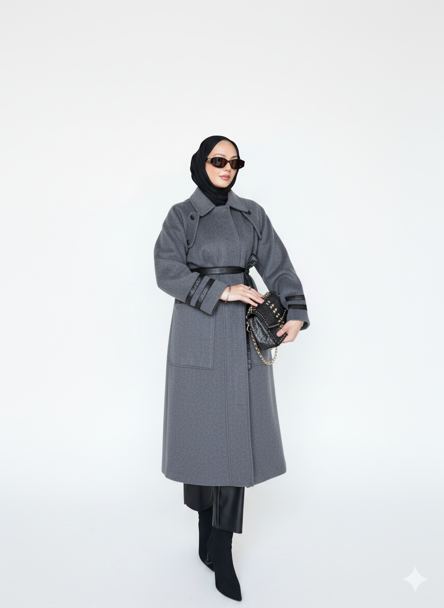 Iftikar Kışlık Ceket (Gri + Siyah)