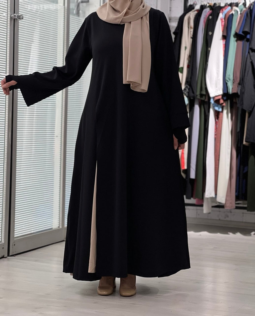 Vakar Abaya Takımı (siyah ve bej)