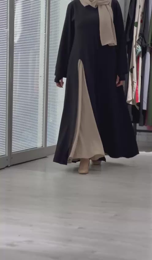 Vakar Abaya Takımı (siyah ve bej)